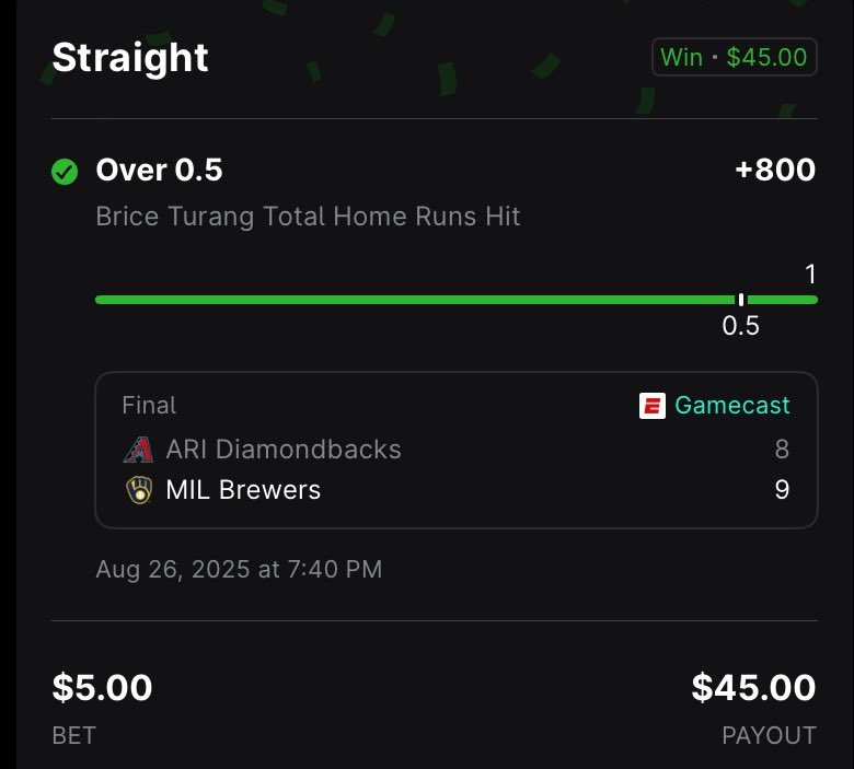RobinPickz's tweet photo. If you’re not in the cord yet , idk what to tell ya 💸💸💸 @XoSheGotGame 

Recap today ⬇️ 

+3371 Either Or HR ✅
+2031 Green x Suarez Hr ✅
+800 Turang HR ✅
+412 Suarez HR ✅
+398 Riley HR ✅
+390 Colson HR ✅
-122 Dbacks game o8 ✅
-116 Boston o14.5 pts ✅

Giving away $50 🎁 https://t.co/tWHDFr2myV