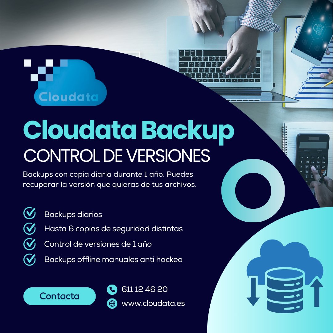 Cloudata pone a disposición de sus clientes la nube empresarial premium con muchos beneficios para empresas. ¿Sabes lo que es el control de versiones? Podemos recuperar tu archivo borrado, del día que elijas hasta un año atrás. cloudata.es