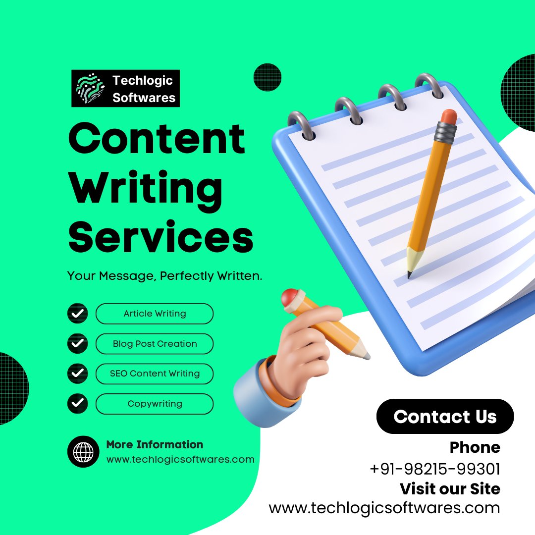 TechlogicS85913's tweet image. ✍️ Great content builds great brands!
At Techlogic Softwares, we craft words that engage, inform, and convert. Whether it’s articles, blog posts, SEO content, or copywriting, our team ensures your message is perfectly written.
📞 +91-98215-99301
🌐 techlogicsoftwares.com