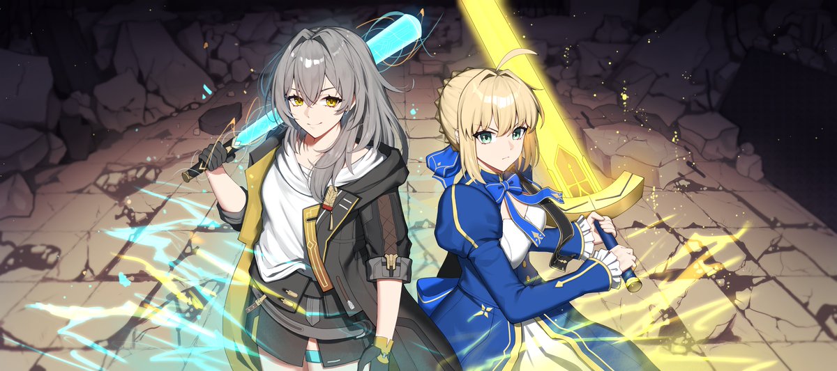 Stelle x Saber
.
#HonkaiStarRail  #Stelle #Saber