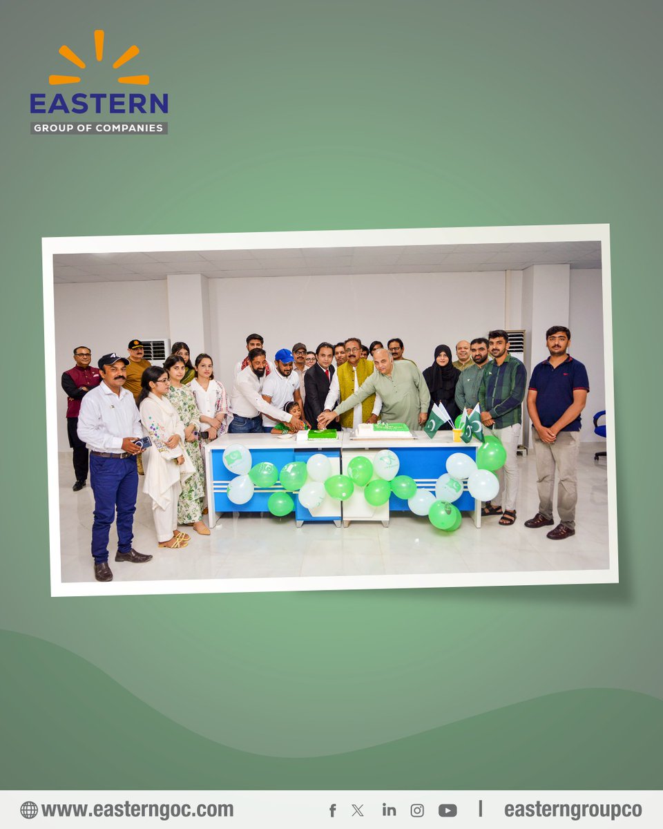 easterngroupco's tweet image. Eastern Group commemorated Pakistan’s 78th Independence Day with a dignified ceremony at our landmark Eastern Tower in Lahore.💚🤍

We had the privilege of hosting a distinguished gathering, including a delegation from the Lahore Chamber of Commerce.

#IndependenceDay #14August