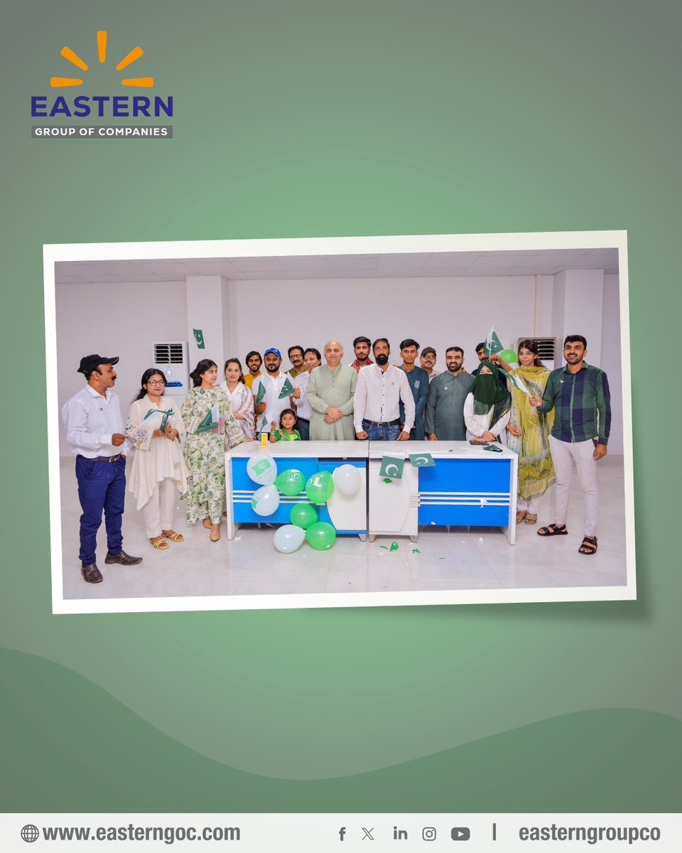 easterngroupco's tweet image. Eastern Group commemorated Pakistan’s 78th Independence Day with a dignified ceremony at our landmark Eastern Tower in Lahore.💚🤍

We had the privilege of hosting a distinguished gathering, including a delegation from the Lahore Chamber of Commerce.

#IndependenceDay #14August