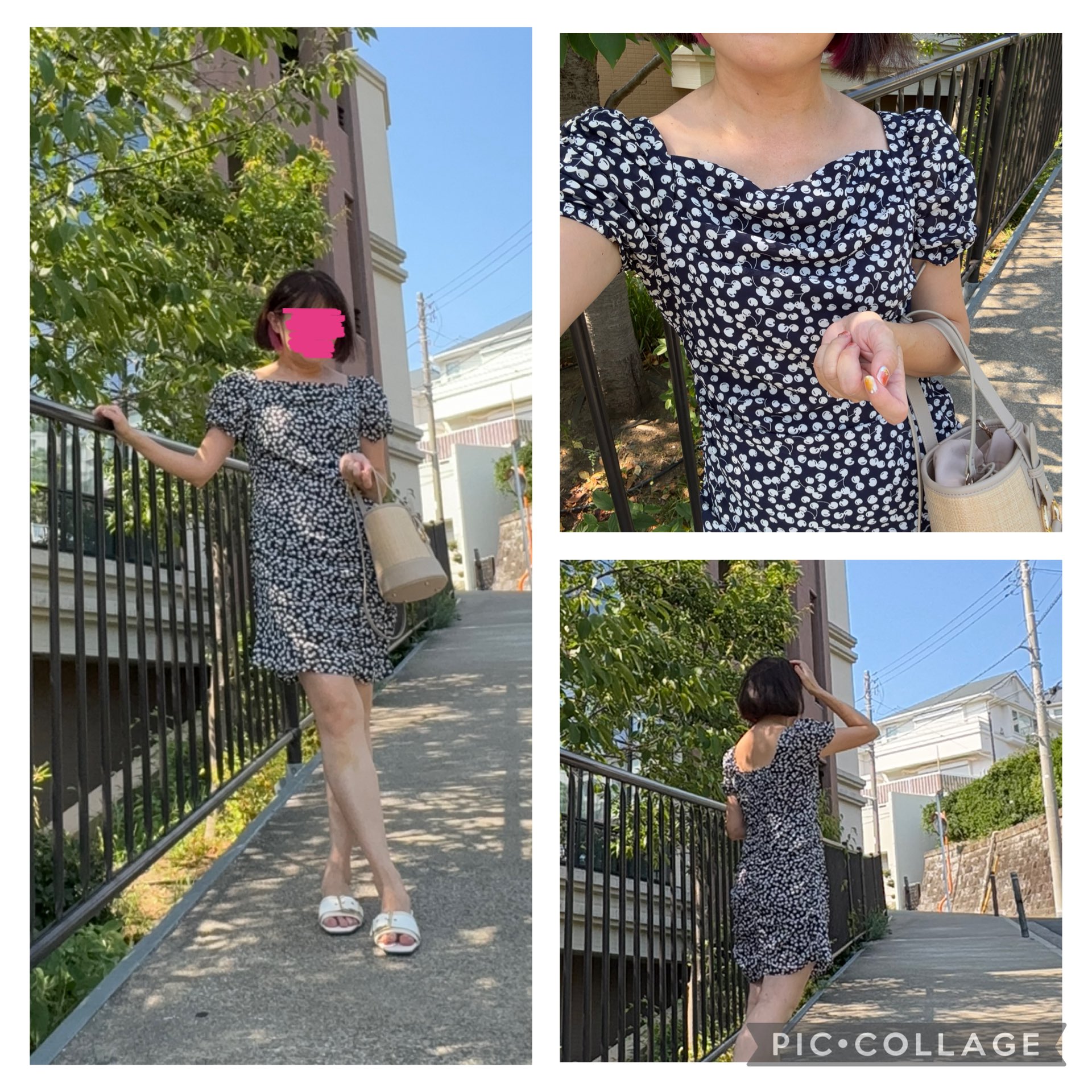 ワンピース Draped Cherry Pattern Mini One-Piece Draped Cherry Pattern Mini One-Piece M