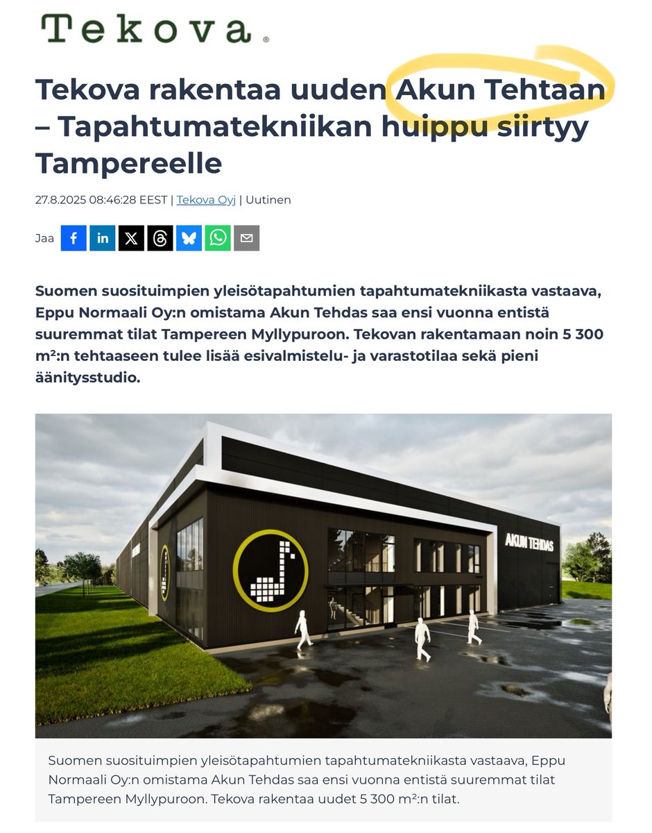 zijoittaja's tweet photo. #Tekova on niin Suomirock…se rakentaa uuden Akun Tehtaan. 

Se on Hesulin oma Suomi-ilmiö tää Tekova… https://t.co/fhBsxjxYdV
