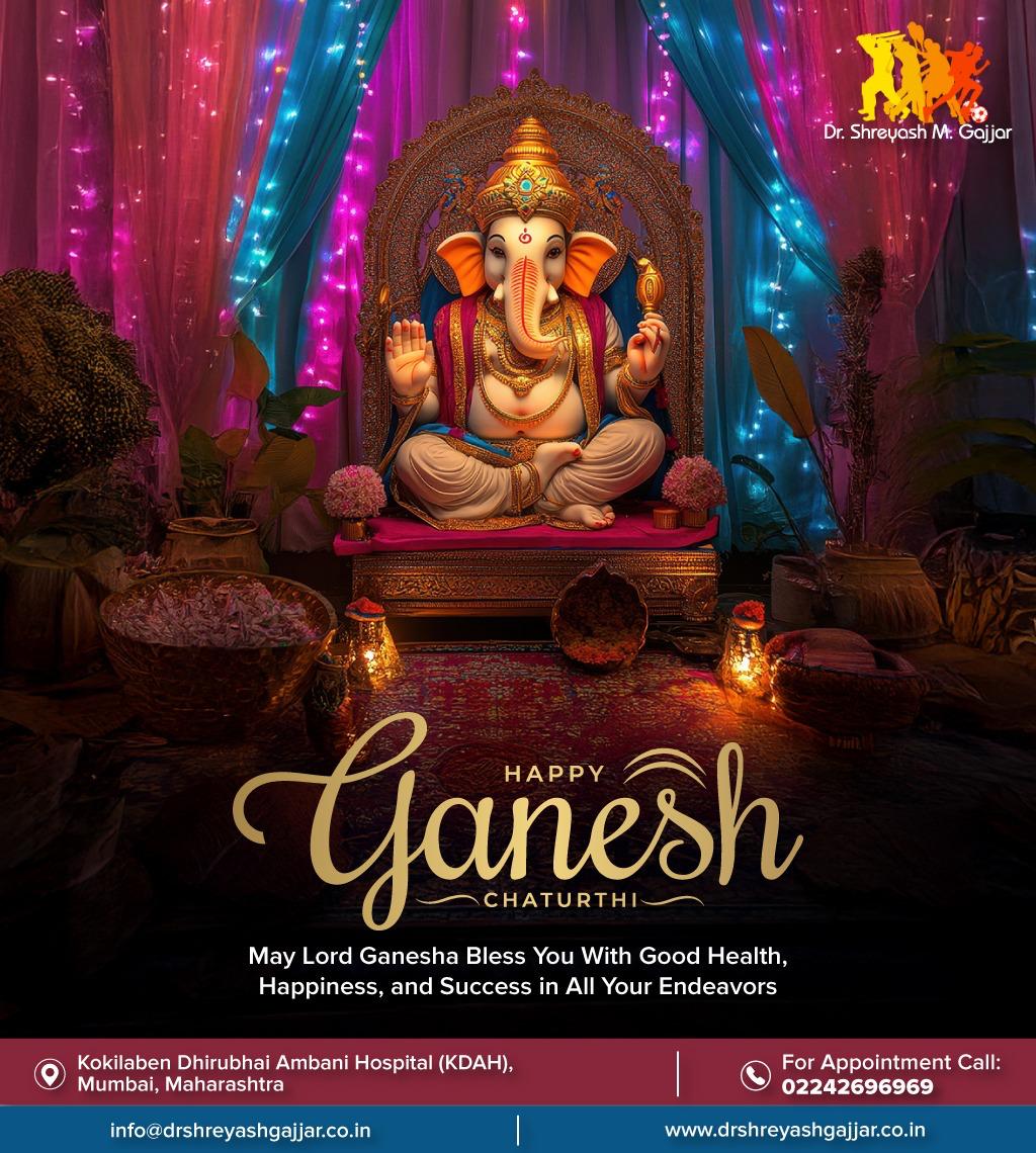 drarthroscopy's tweet photo. Wishing you and your family a blessed Ganesh Chaturthi 2025! 

#ganeshchaturthi #GanpatiBappaMorya #ganeshfestival #GaneshChaturthi2025 #drshreyashgajjar #sportsinjuries https://t.co/10uHKXMT4e