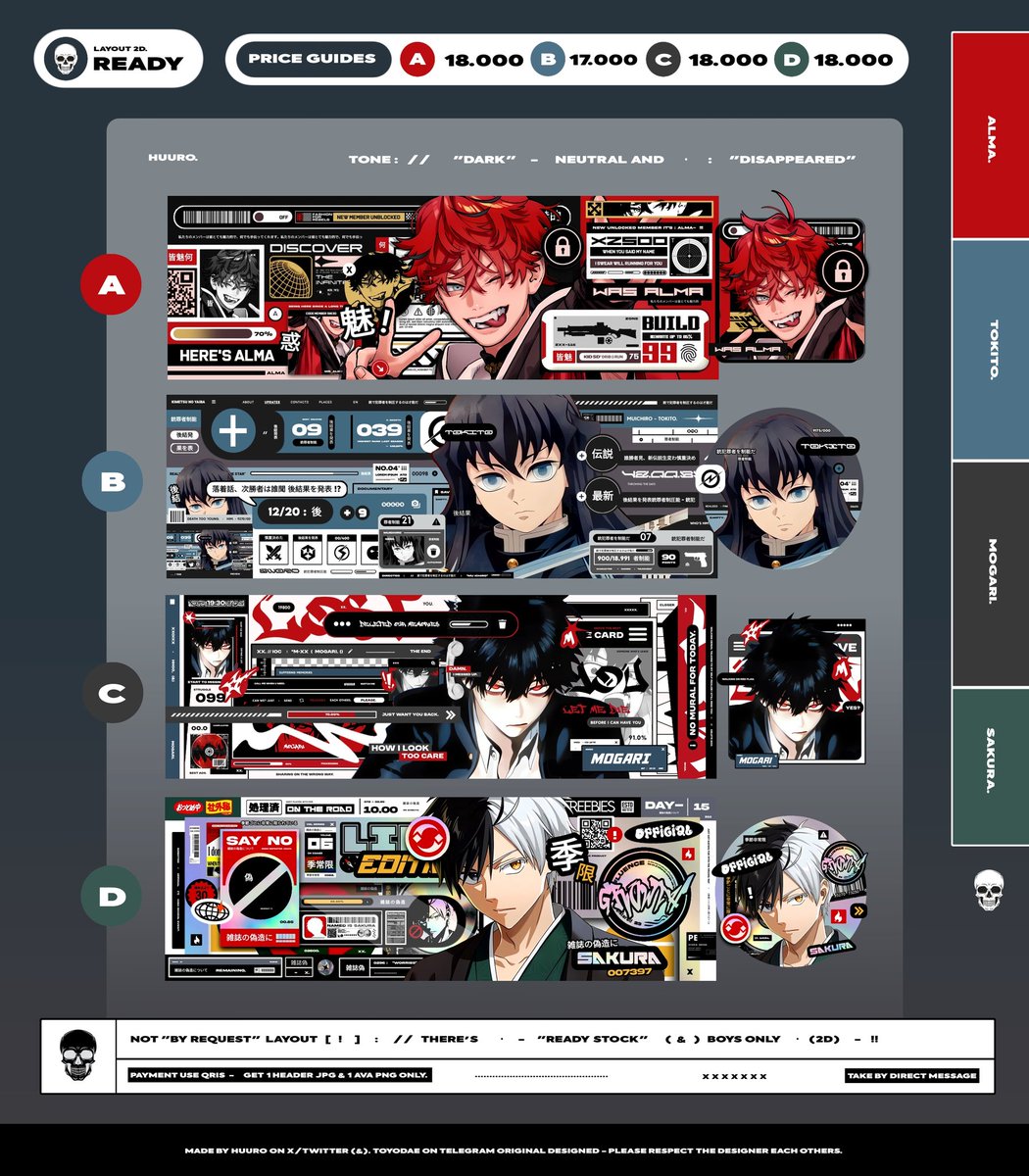 Ready stock buat nanti sore, - 4 lagi. Anime only, tanpa character Genshin/Hsr