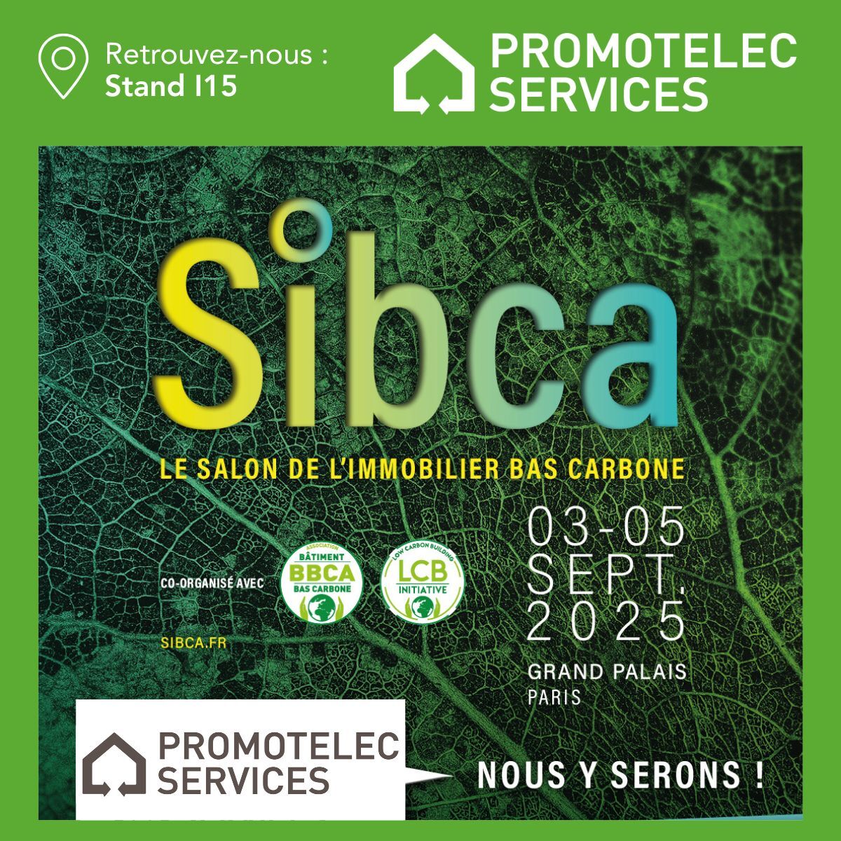 Promotelec's tweet image. 📅 [J-7 : Promotelec Services &amp;amp; SIBCA]  

Promotelec Services vous donne rendez-vous 📍 Stand I15, du 3 au 5 septembre 2025 – Paris, Grand Palais

🔎 Découvrez des nouveautés et initiatives industrielles lors de conférences et démonstrations sur 3 jours.