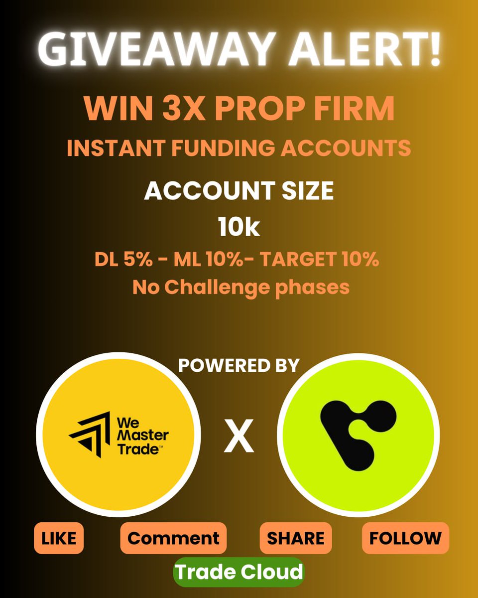 Trade Cloud (@trade_cloud_) on Twitter photo ๐ Giveaway Time ๐ฅ
Win 3 ร $10K Instant Accounts ๐
โ
Follow:
<a href="/WeCopyTrade/">WeCopyTrade</a>
<a href="/Trade_Cloud_/">Trade Cloud</a>
<a href="/martindoan93/">Martin</a>
โ
Like + Retweet
โ
Tag 3 traders
โ
Create account using this link is a must to win ๐ my.wemastertrade.com/register?ref=0โฆ
โ
Complete full KYC
โ
Drop screenshot proof ๐ Giveaway Time ๐ฅ
Win 3 ร $10K Instant Accounts ๐
โ
Follow:
<a href="/WeCopyTrade/">WeCopyTrade</a>
<a href="/Trade_Cloud_/">Trade Cloud</a>
<a href="/martindoan93/">Martin</a>
โ
Like + Retweet
โ
Tag 3 traders
โ
Create account using this link is a must to win ๐ my.wemastertrade.com/register?ref=0โฆ
โ
Complete full KYC
โ
Drop screenshot proof