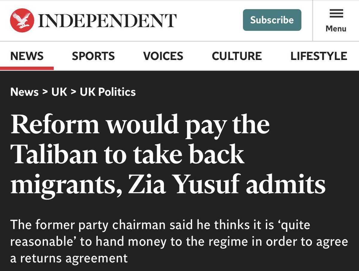 Just to note, “whatever it takes” according to Reform is paying the Taliban, making the UK a pariah state and jeopardising human rights for everyone. 

Sometimes “whatever it takes” isn’t worth the cost involved. 

bearlypolitics.co.uk/p/reforms-big-…