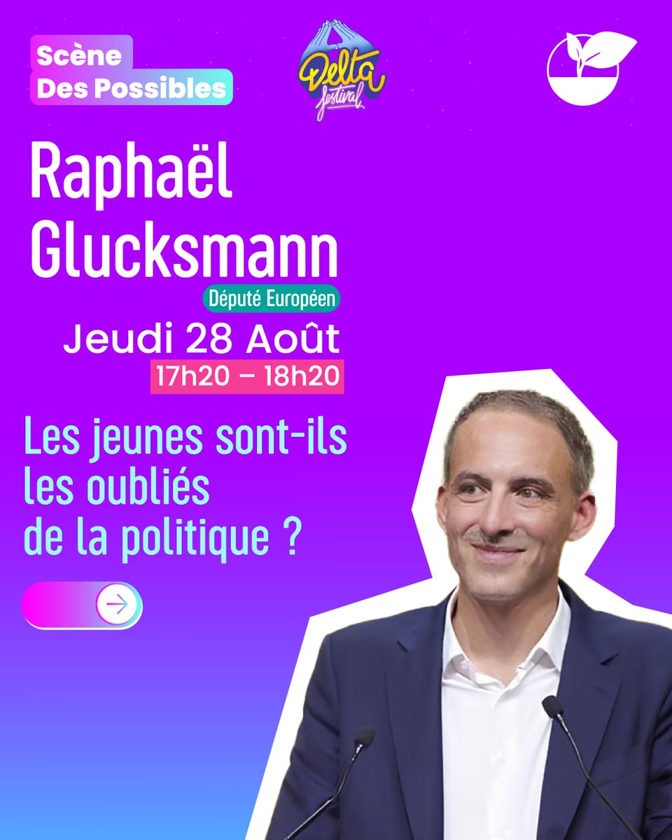 Pascaline LÉCORCHÉ (@p_lecorche) on Twitter photo Rdv demain à 17h20 avec @rglucks sur la scène des possibles du Delta Festival.
Parce que la jeunesse est l'avenir, les jeunes doivent être au centre de l'équation pour construire demain.
<a href="/placepublique_/">Place publique 🟡</a> <a href="/PPJeunes/">Place publique Jeunes</a> Rdv demain à 17h20 avec @rglucks sur la scène des possibles du Delta Festival.
Parce que la jeunesse est l'avenir, les jeunes doivent être au centre de l'équation pour construire demain.
<a href="/placepublique_/">Place publique 🟡</a> <a href="/PPJeunes/">Place publique Jeunes</a>