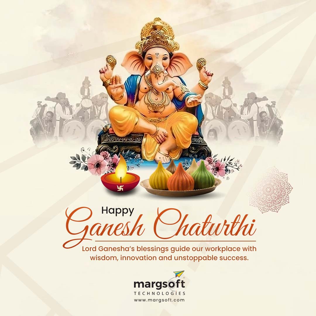 MARGSOFT_Tech's tweet image. As we welcome the remover of obstacles and the harbinger of new beginnings, Ganesh Chaturthi reminds us to move forward with clarity, resilience and purpose.

MARGSOFT Technologies (P) Ltd. wishes you a prosperous and joyful Ganesh Chaturthi 2025!!

#ganeshchaturthi2025 #margsoft
