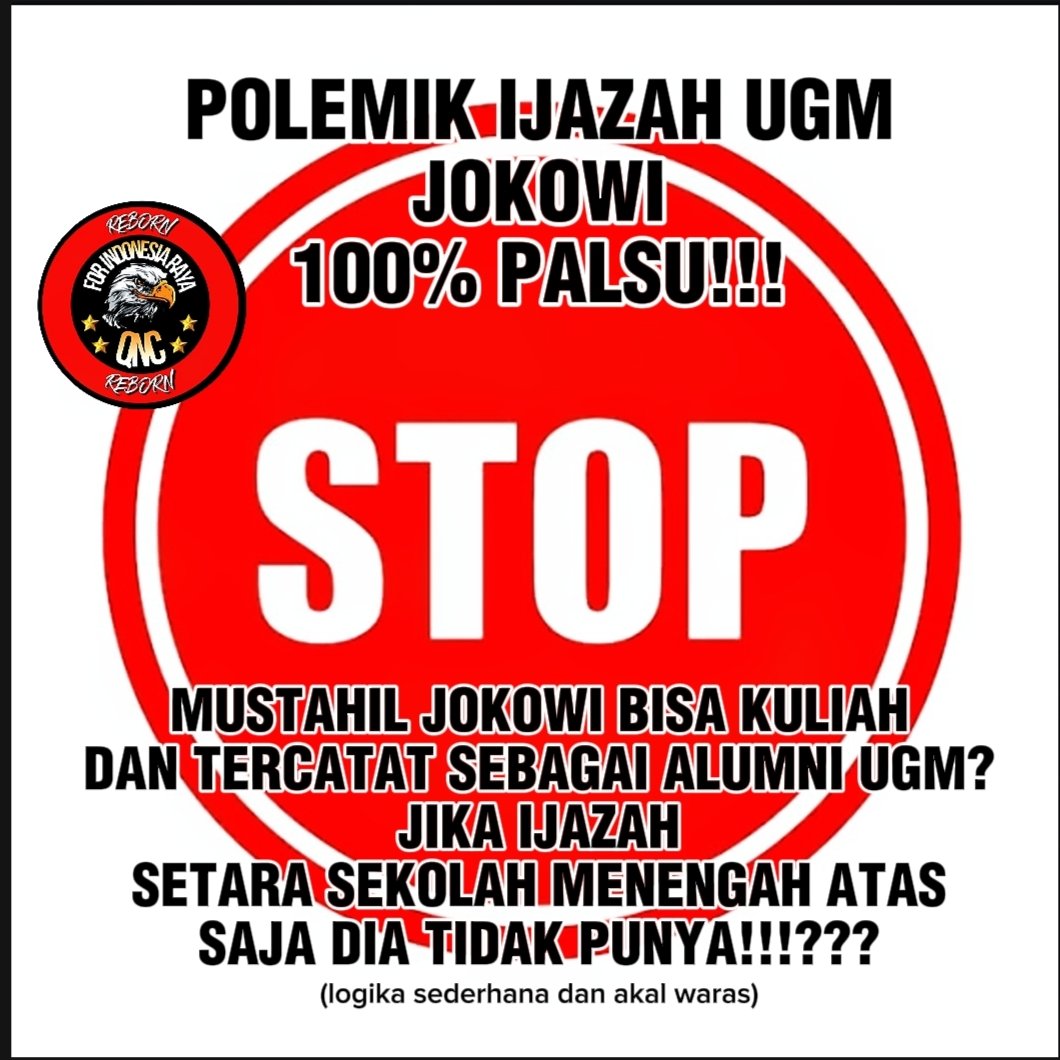 QNC Opposite Channel (REBORN) (@qnathania58) on Twitter photo <a href="/qnathania58/">QNC Opposite Channel (REBORN)</a> 🇮🇩 Apakah ini artinya yang terus berpolemik tentang IJAZAH UGM milik Joko Widodo alias Jokowi tidak ber-akal sehat???
Bisakah DATA FIKSI dijadikan FAKTA HUKUM??? <a href="/qnathania58/">QNC Opposite Channel (REBORN)</a> 🇮🇩 Apakah ini artinya yang terus berpolemik tentang IJAZAH UGM milik Joko Widodo alias Jokowi tidak ber-akal sehat???
Bisakah DATA FIKSI dijadikan FAKTA HUKUM???