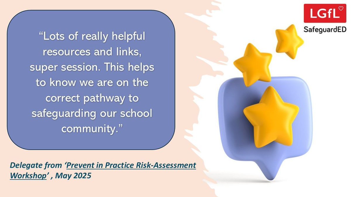 LGfL SafeguardED 🫂☂️📱😟 ➡🙂⛑️ (@lgflsafeguarded) on Twitter photo 📢 DSLs - up to date with your #Prevent Risk Assessment❓ 
Our free #training <a href="/LGfL/">LGfL♥️</a> provides you with:
✅ an action plan
✅ guidance, strategies 
✅ evidence required to risk assess your school provision 
➡️ prevent.lgfl.net
#radicalisation #safeguarding
<a href="/johnjackson1066/">John Jackson ❤ 🇺🇦 🔥</a> 📢 DSLs - up to date with your #Prevent Risk Assessment❓ 
Our free #training <a href="/LGfL/">LGfL♥️</a> provides you with:
✅ an action plan
✅ guidance, strategies 
✅ evidence required to risk assess your school provision 
➡️ prevent.lgfl.net
#radicalisation #safeguarding
<a href="/johnjackson1066/">John Jackson ❤ 🇺🇦 🔥</a>