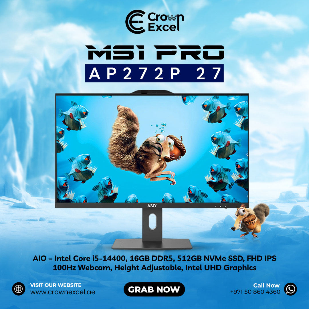 CrownExcelllc's tweet image. ⚡ MSI PRO AP272P 27 – Power Meets Style!
🖥️ 27" FHD IPS | Intel Core i5-14400 🚀
💾 16GB DDR5 | 512GB NVMe SSD
🛒 crownexcel.ae | 📞 +971 50 860 4360
#CrownExcel #MSIPro #AllInOnePC #TechDeals #WorkSetup #StudySetup #tech #gadgets #uae