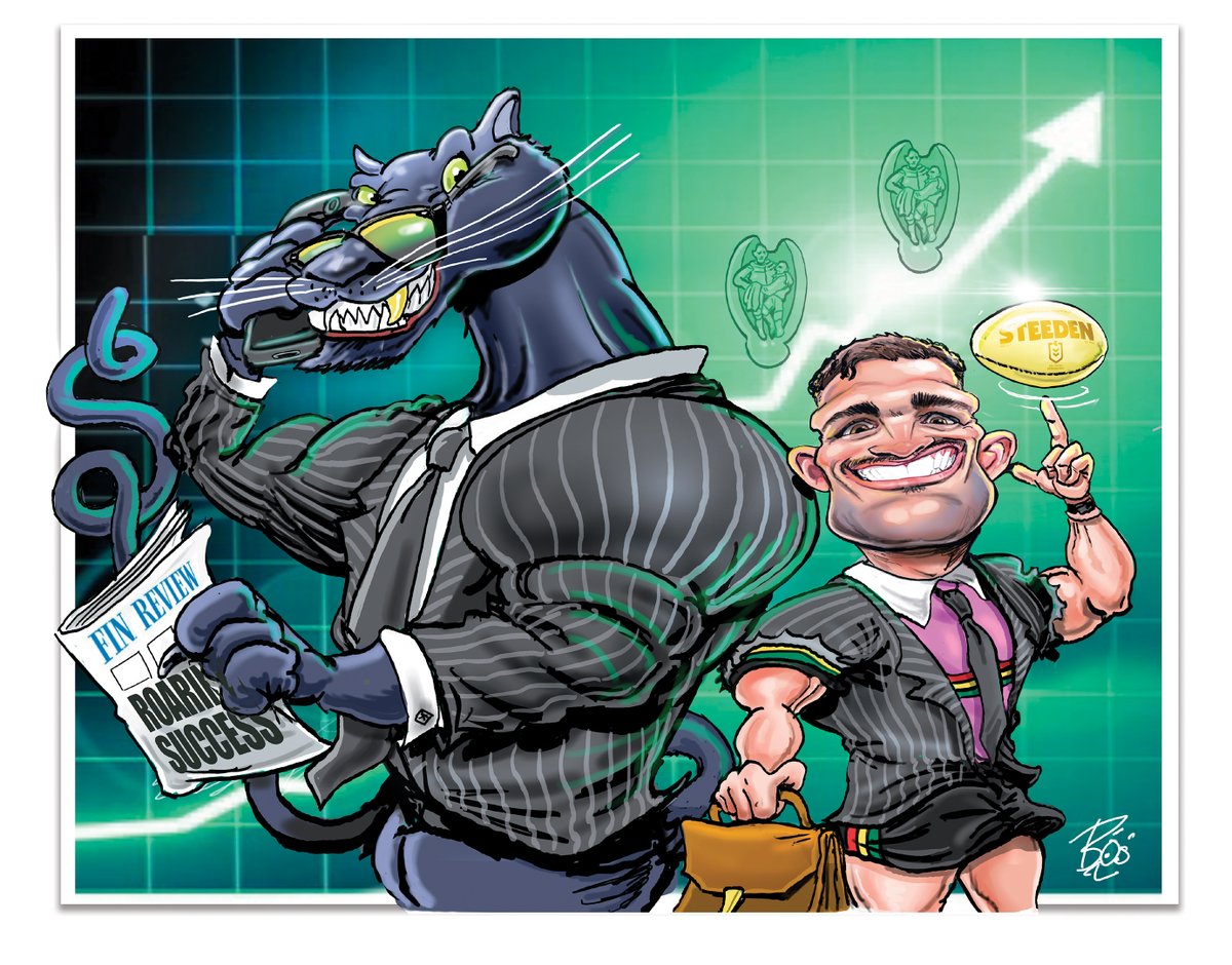 BooBaileyTele's tweet image. PENRITH INC @PenrithPanthers might be resting a few this week but they're not resting off the field.  @DaveRic1 @MCarayannis @brentread_7 &amp;amp; @AdamMobbs debate what justifies being a 'big club' these days, and a few former powerhouses miss the mark. My art for @telegraph_sport #nrl