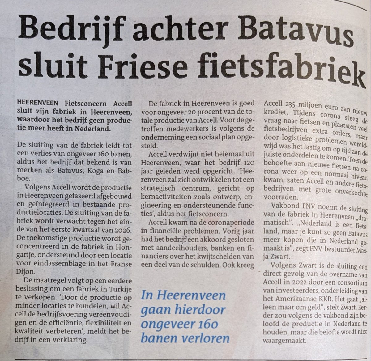 smeerlingantiek's tweet image. Goedemorgen met #opmerkelijk_nieuws
En weer verlaat een van oorsprong #Fries #Nederlands bedrijf Nederland.
Nederland, fietsland!
Niet omdat het hier niet kan, maar omdat jaren geleden het bedrijf verkocht werd aan #investeerders groep, en die gaan alleen voor de vette #Winst.
