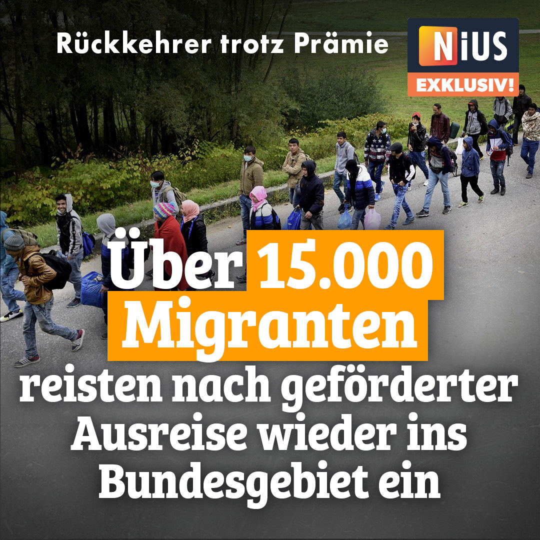 Ausreiseprämie kassieren, kurz raus aus Deutschland und wenig später: wieder da! – Mehr als 15.000 Menschen, die #Deutschland mit staatlicher Unterstützung freiwillig verlassen haben, sind seit 2015 wieder eingereist.
nius.de/politik/news/r…