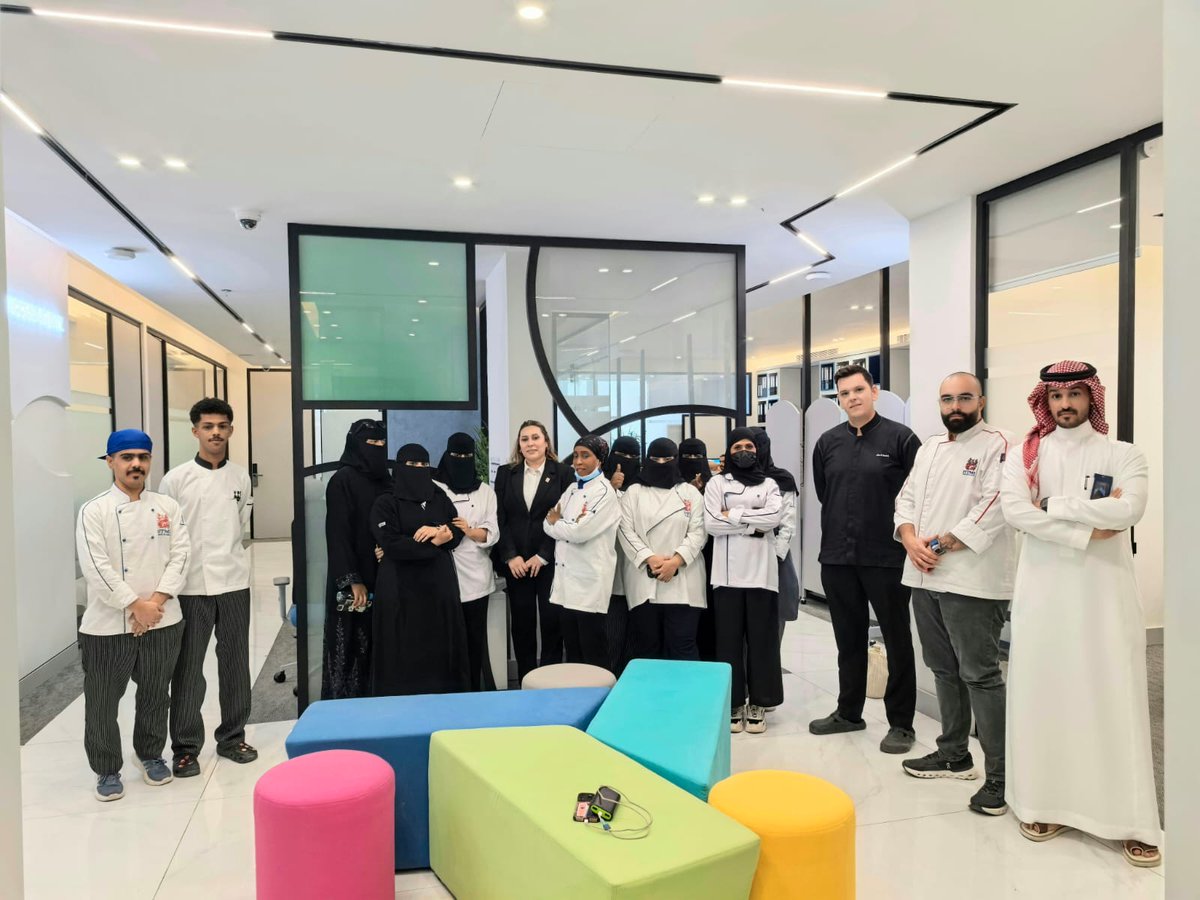 HtmiKSA's tweet image. A field visit was conducted by HTMi Riyadh to the Culinary Arts Program trainees at their workplace with @aljadi__sa, to follow up on their On-the-Job Training phase and ensure continuous support throughout their professional journey.

#HTMi #CulinaryArts #SaudiArabia