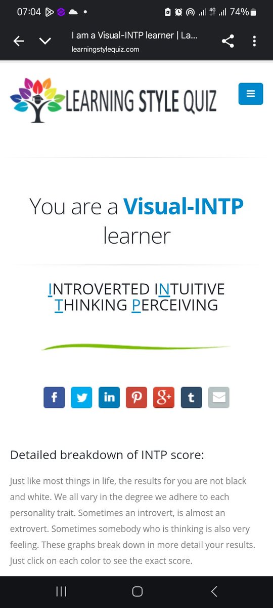 Scott__Andee's tweet photo. I took the learning style quiz at: https://t.co/tRdFHrgKVc
It turns out I’m Visual + INTP. I'm not surprised 👀
I learn by taking time to process what I see, and I’m always curious about how things work and the bigger picture.
Curious? Take yours too.
#ALX_PDBE #ALX_SE #ALX_PDFE https://t.co/8Psfc8MYIb