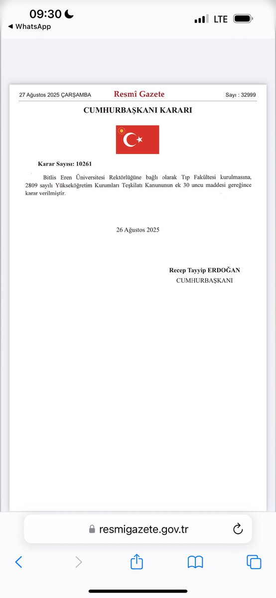Bitlisimizin önemli bir ihtiyacını daha hemşehrilerimize müjdeleyen muhterem Cumhurbaşkanımıza şükranlarımızı sunuyoruz. Tıp fakültesi şehrimize ve  Eren ünüversitemize hayırlı uğurlu olsun.