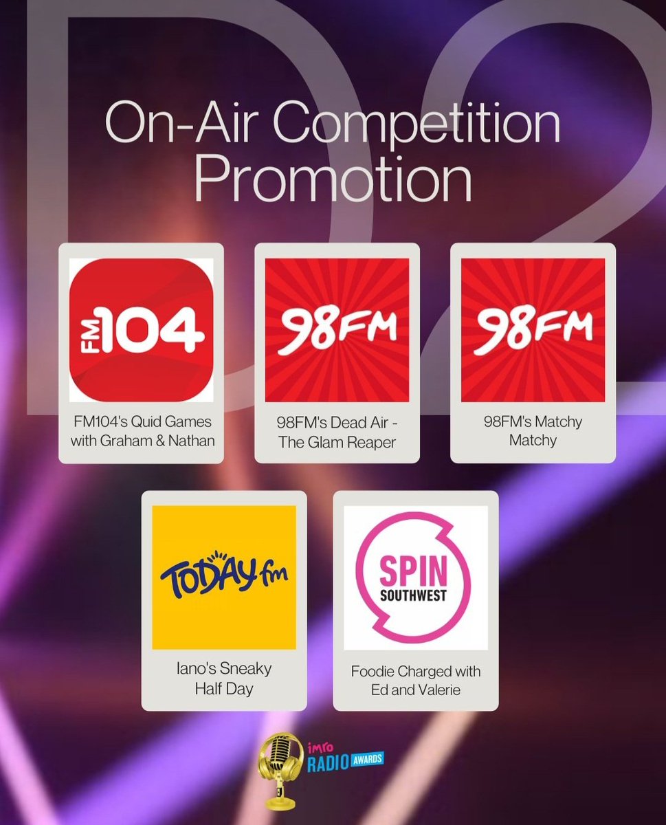 Very proud of our 2 <a href="/IMRORadioAwards/">IMRO Radio Awards</a> nominations for our Breakfast show😍🍾🙌

Thanks to everyone for support &amp; lovely messages <a href="/SPINSouthWest/">SPIN South West</a>