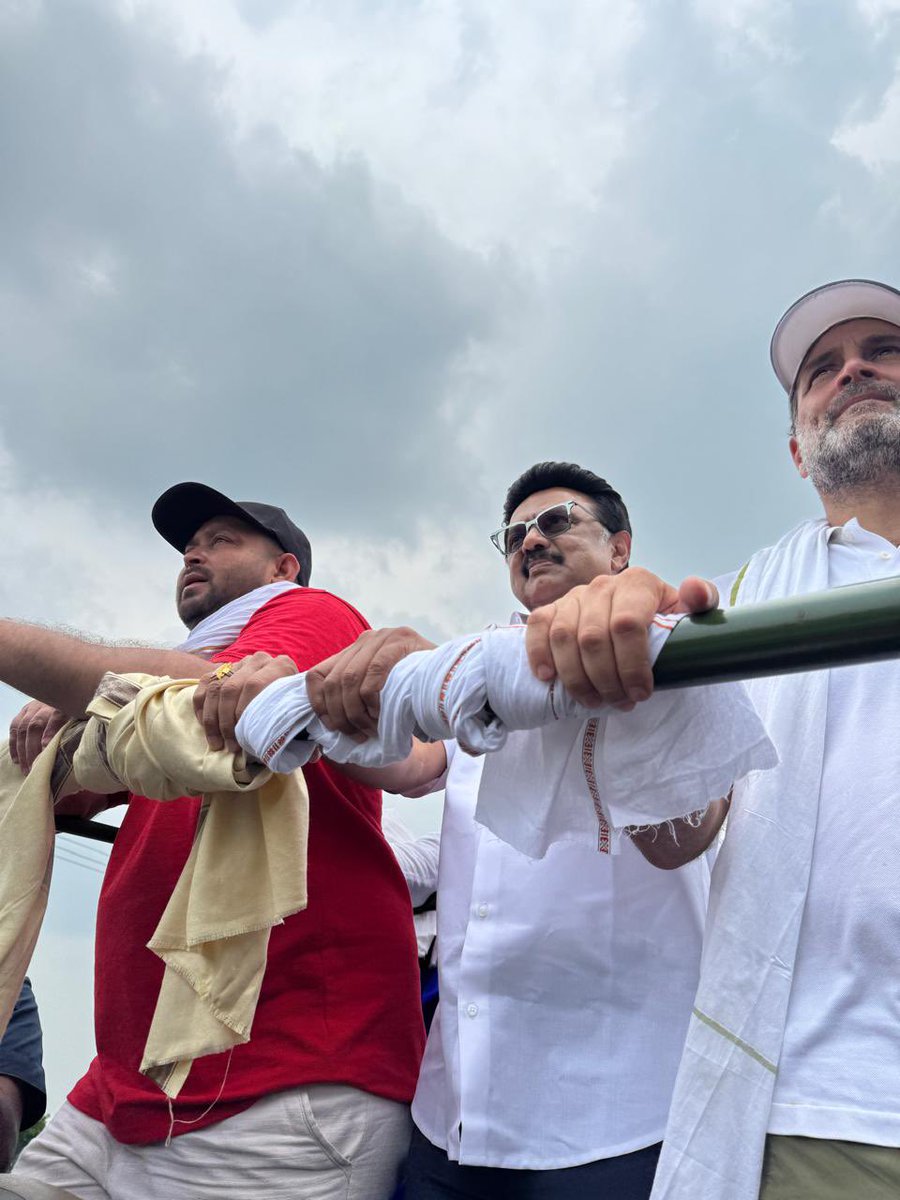 M.K.Stalin (@mkstalin) on Twitter photo Touchdown #Bihar. The land of respected <a href="/laluprasadrjd/">Lalu Prasad Yadav</a> greets me with fire in its eyes, the soil heavy with every stolen vote.
Joined my brothers <a href="/RahulGandhi/">Rahul Gandhi</a>, <a href="/yadavtejashwi/">Tejashwi Yadav</a> and sister <a href="/priyankagandhi/">Priyanka Gandhi Vadra</a> as the #VoteAdhikarYatra turns people's pain into unstoppable strength. Touchdown #Bihar. The land of respected <a href="/laluprasadrjd/">Lalu Prasad Yadav</a> greets me with fire in its eyes, the soil heavy with every stolen vote.
Joined my brothers <a href="/RahulGandhi/">Rahul Gandhi</a>, <a href="/yadavtejashwi/">Tejashwi Yadav</a> and sister <a href="/priyankagandhi/">Priyanka Gandhi Vadra</a> as the #VoteAdhikarYatra turns people's pain into unstoppable strength.
