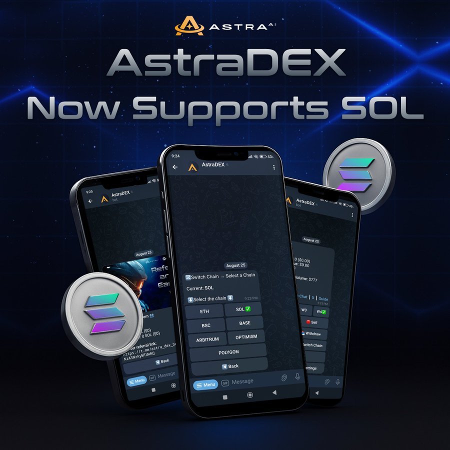 Abagadike's tweet image. Speed meets precision, @AstraLabs_Inc brings AstraDEX to Solana ✨

@AstraDexAI already powers traders across EVM with MEV protection, copy trading, and AI execution. Now that same toolkit runs natively on Solana, built for scale and serious volume.