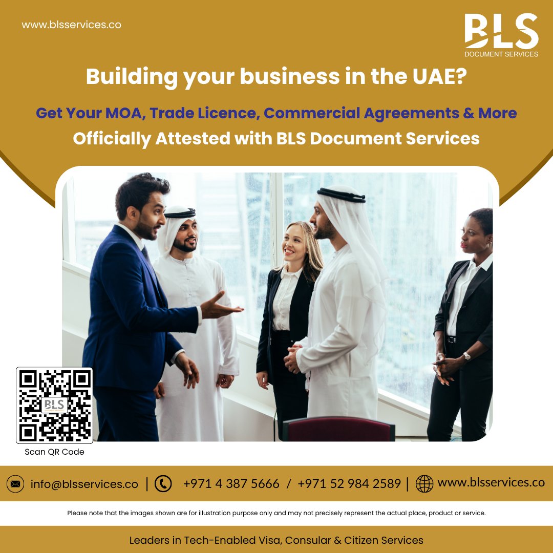 BLS International (@blsintservices) on Twitter photo Attesting your Shareholders Certificates, Certificates of Origin, or Commercial Agreements?
BLS Document Services ensures your commercial documents are attested accurately and promptly for use in the UAE and abroad.
Email: info@blsservices.co
Call/WhatsApp: +971 4 387 5666 | Attesting your Shareholders Certificates, Certificates of Origin, or Commercial Agreements?
BLS Document Services ensures your commercial documents are attested accurately and promptly for use in the UAE and abroad.
Email: info@blsservices.co
Call/WhatsApp: +971 4 387 5666 |