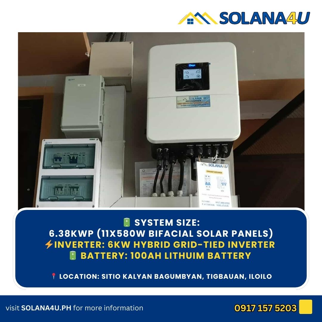 solana4uph's tweet photo. Another home shining with solar power! ☀⚡
We’ve successfully installed 11pcs 580W solar panels with a 6kW hybrid grid-tie inverter and 100Ah lithium battery for Mr/Mrs Mission in Bagumbayan, Tigbauan, Iloilo. 🌞🏡 https://t.co/LKZ7KmUb5H