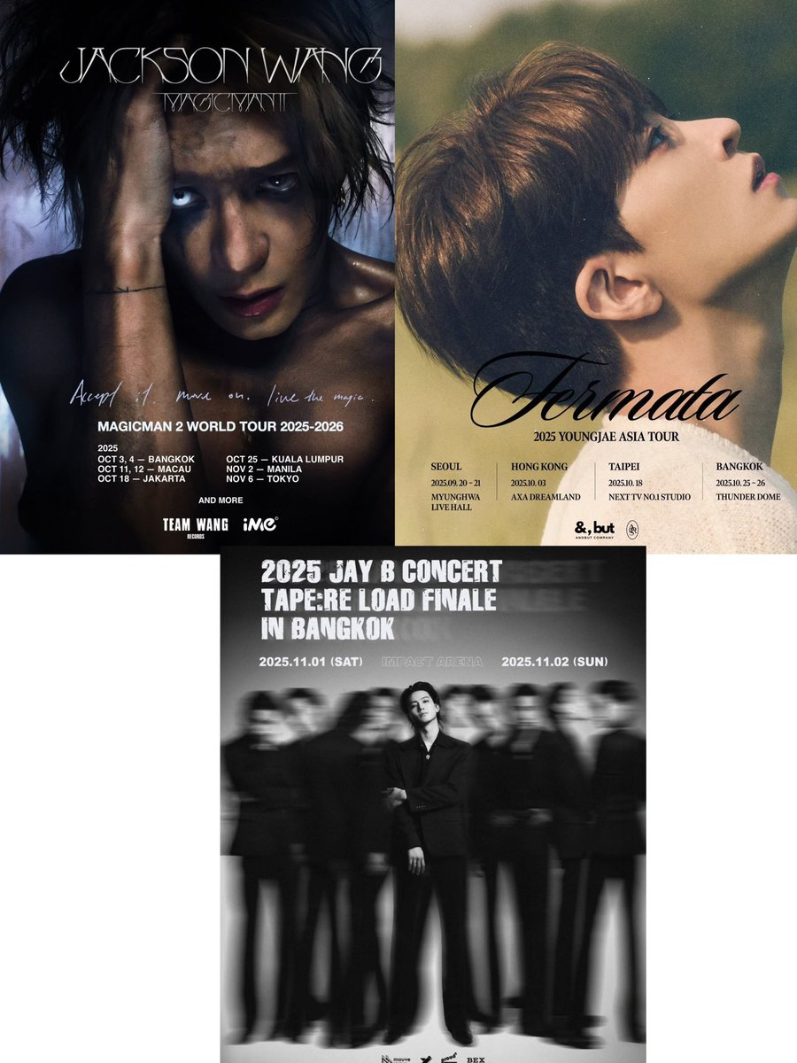 เป็นนกต้องสู้วววว ผู้ชายมากันไม่หยุด💚
•พี่แจ็ค 3-4 ต.ค. อิมแพค
•ยัยน้องยองแจ 25-26 ธันเดอร์โดม
•พี่แจบอม 1-2 พ.ย. อิมแพค
แค่เดือนเดียวผช.มาหาไม่พัก 5555555555