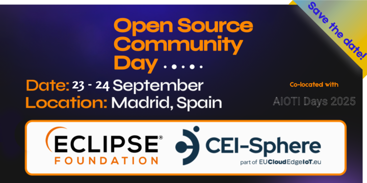 🛑SAVE THE DATE🛑 

#OpenSource Community Day 📅23 &amp; 24 September, 2025🎯Madrid, Spain  

Co-organised by <a href="/EclipseFdn/">Eclipse Foundation</a> &amp; CEI-Sphere project 

Join us and explore cross-sectoral innovation, interoperability, &amp; co-development around #OS techs.

eventbrite.co.uk/e/open-source-…