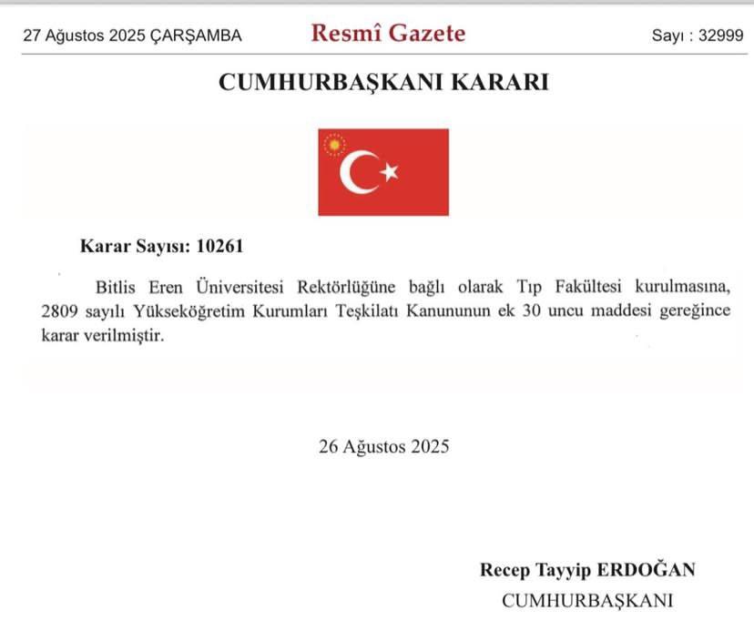 Vahit ORAK (@vahitorakk) on Twitter photo Cumhurbaşkanımızın kararnamesi ile şehrimize kazandırılan Tıp Fakültesi ilimize hayırlı olsun.
<a href="/T_Bedirhanoglu/">Turan Bedirhanoğlu</a> <a href="/Ntanglay/">Nesrullah TANĞLAY 🇹🇷</a> Cumhurbaşkanımızın kararnamesi ile şehrimize kazandırılan Tıp Fakültesi ilimize hayırlı olsun.
<a href="/T_Bedirhanoglu/">Turan Bedirhanoğlu</a> <a href="/Ntanglay/">Nesrullah TANĞLAY 🇹🇷</a>