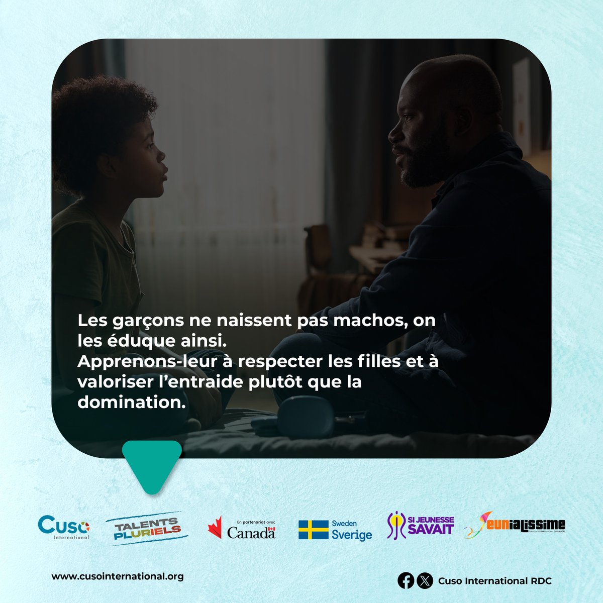 👦 Les garçons ne naissent pas machos.
On les éduque ainsi. Apprenons-leur le respect et la coopération au lieu de la domination. ✨

#campagneGESI #aveniregalitaire #celebronsladiversite