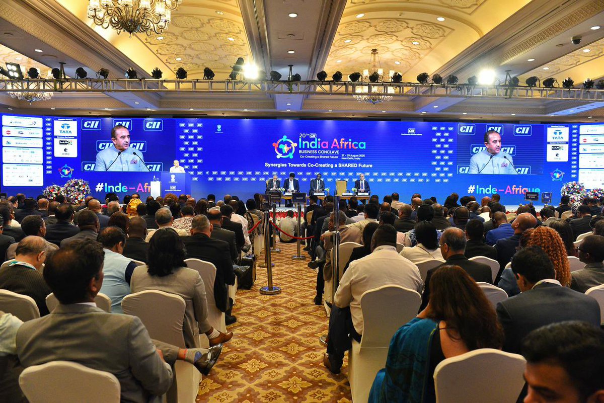 Had the honour of addressing the 20th CII India–Africa Business Conclave alongside His Excellency, the Hon’ble General (Retd.) Dr. C.G.D.N. Chiwenga, Vice President of the Republic of Zimbabwe, and other esteemed dignitaries and diplomats.

We remain committed to forging robust