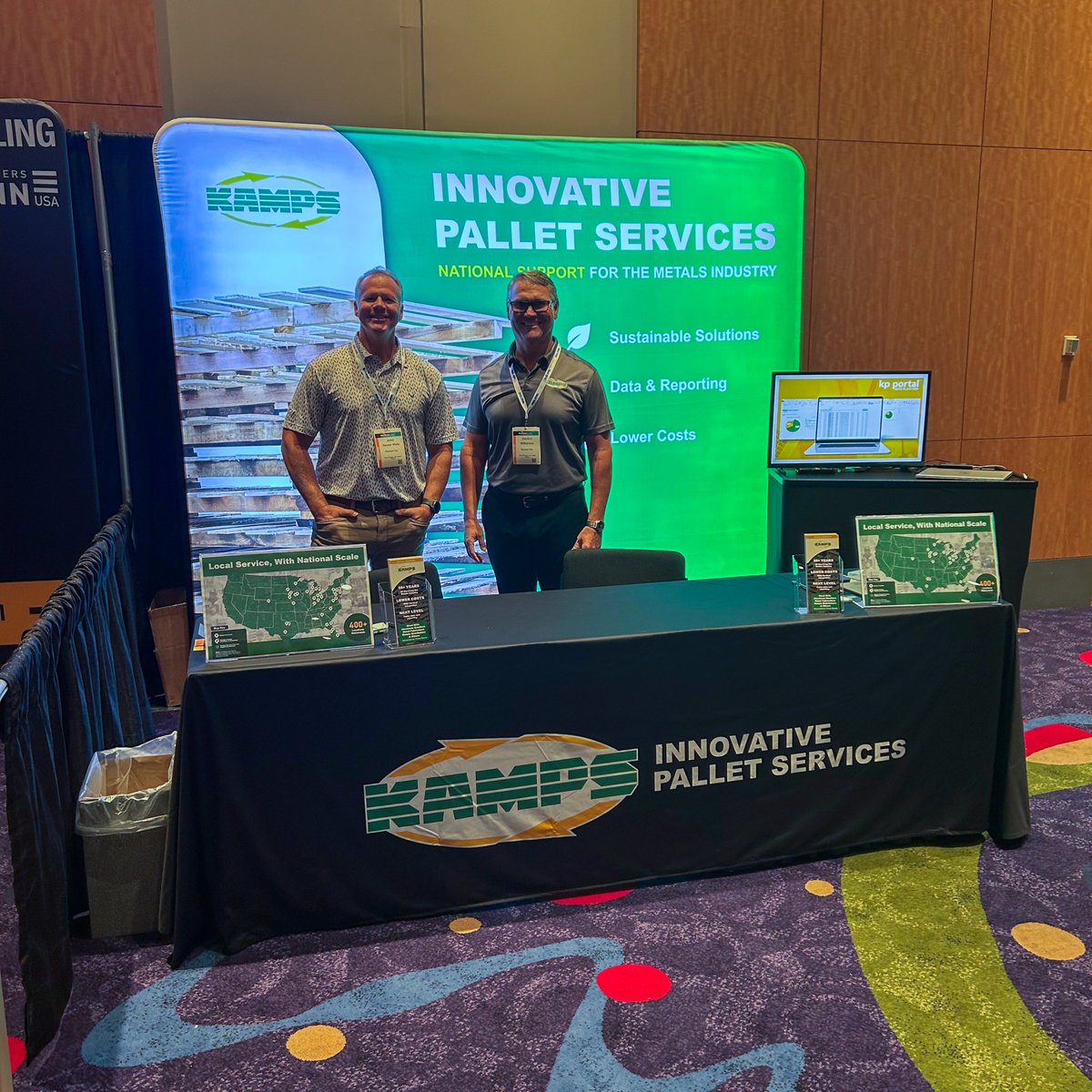 KampsPallets's tweet photo. We had a great time this week at the SMU Steel Summit in Atlanta!

Thank you to everyone who stopped by to learn more about how Kamps delivers sustainable programs, reliable data and reporting, and lower costs through our national network and custom programs. https://t.co/bJZAqG6Wd1