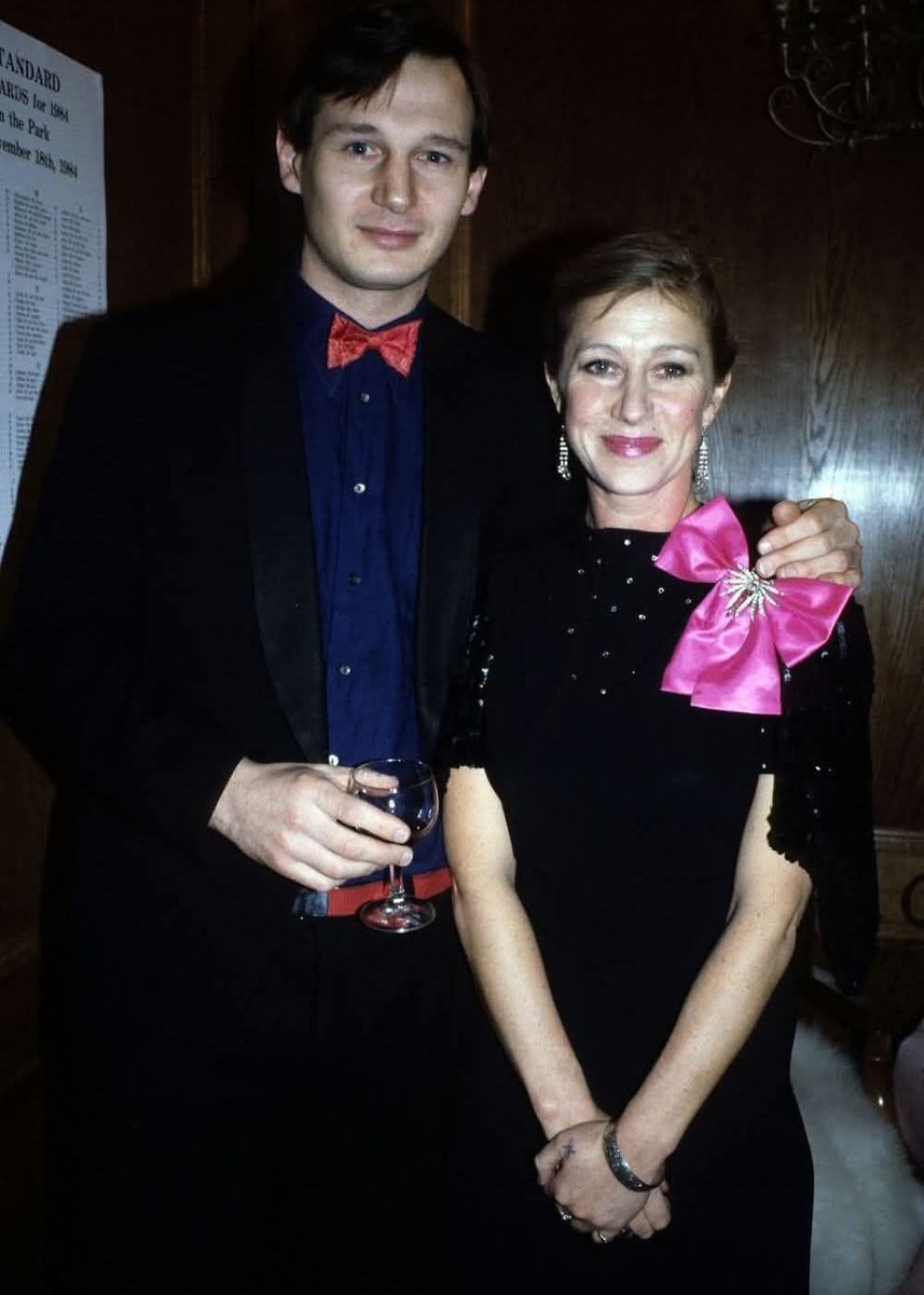 Liam Neeson and his girlfriend, Helen Mirren, 1984