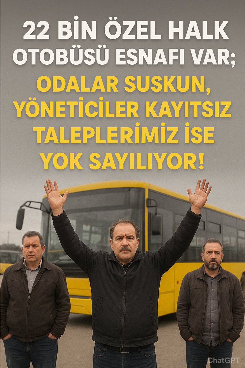 #öhoESNAFI nın
 ZAM TALEPLERİ :
Artan maliyetler ve yetersiz desteklerle, 
tükenme noktasında.
Adil bir sistem, hem yolcunun hem emekçinin hakkını korur.

Herkesin emeğine sahip çıkmak için bu sese kulak verilmeli‼️

<a href="/ailevecalisma/">Cshabakanligi</a>
@ailesosyal
<a href="/TBB/">Türkiye Belediyeler Birliği / 1945</a>
<a href="/FatmaSahin/">Fatma Şahin</a>