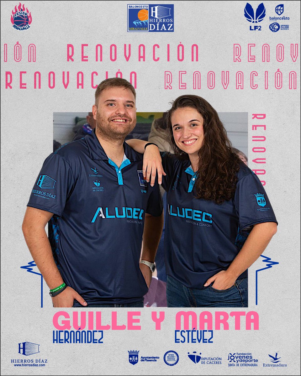 𝐆𝐮𝐢𝐥𝐥𝐞 𝐇𝐞𝐫𝐧𝐚́𝐧𝐝𝐞𝐳 &amp; 𝐌𝐚𝐫𝐭𝐚 𝐄𝐬𝐭𝐞́𝐯𝐞𝐳 | ✍🏻 𝐑𝐄𝐍𝐎𝐕𝐀𝐂𝐈𝐎́𝐍

El Hierros Díaz Extremadura Miralvalle seguirá contando con la entrega y trabajo de <a href="/guillehdez7/">Guille</a> y <a href="/marta_estevez/">Marta Estévez</a>.

¡Gracias por seguir formando parte de esta familia! 💙

#pasiónMiralvalle