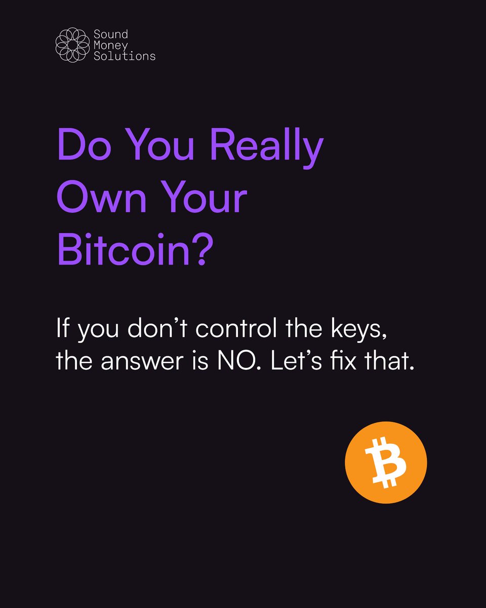 Exchanges and third parties can freeze accounts, lose funds, or disappear overnight ⚠️

At Sound Money Solutions, we help you take full control of your Bitcoin with secure self-custody.

Book a free consultation at soundmoneysolutions.io