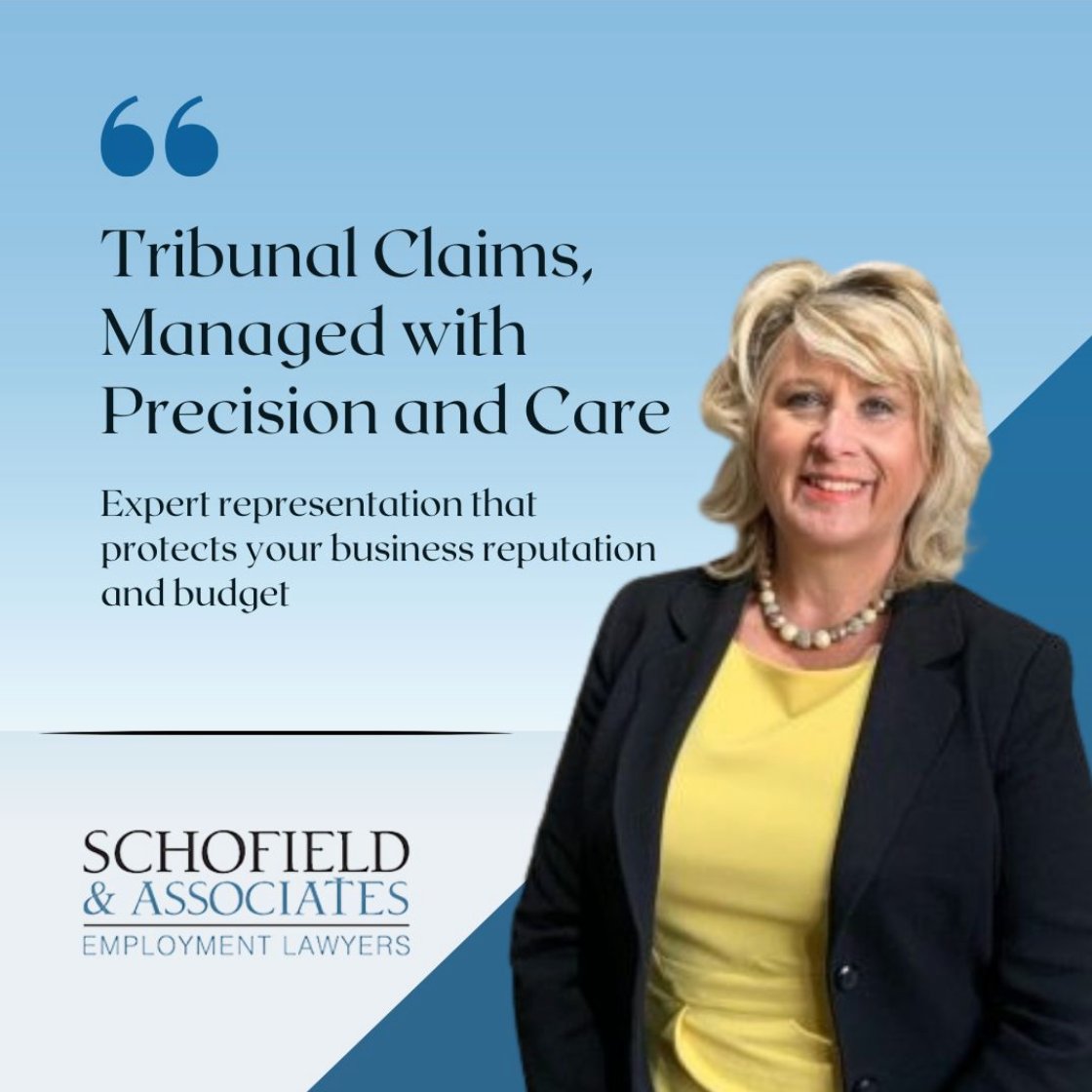 Facing an employment tribunal can be stressful and time consuming. At Schofield &amp; Associates, we manage the process from start to finish, advising on merit, handling documents, representing you with clarity and confidence, and working toward the best possible outcome.