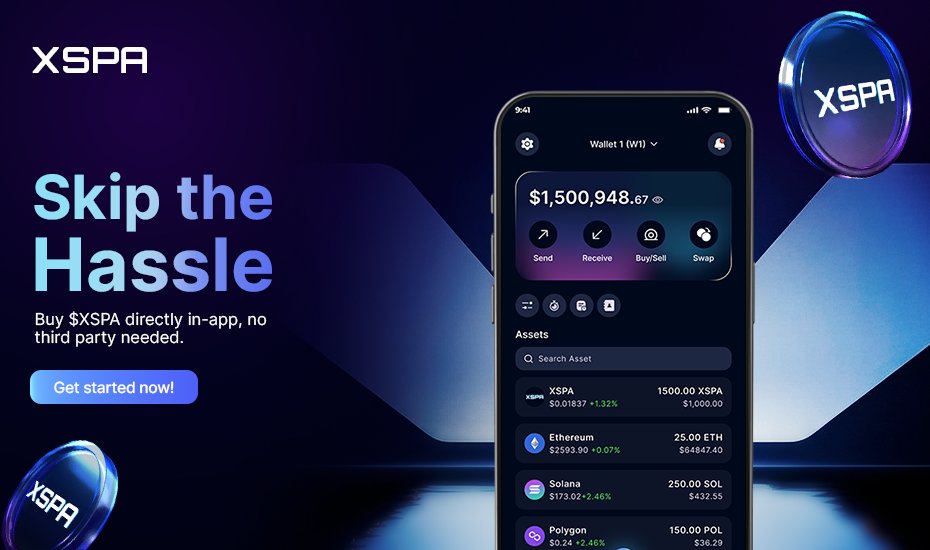 XSPA (@xspa_ai) on Twitter photo 💳 Why pay more?
Buy $XSPA straight from your XSPA Wallet with ZERO extra fees (only minimal gas applies).
⚡ Smooth. Fast. Secure.
➡️ Download & get started today!
🔗linktr.ee/xspaofficial
#CryptoWallet #Web3Community #CryptoNews 💳 Why pay more?
Buy $XSPA straight from your XSPA Wallet with ZERO extra fees (only minimal gas applies).
⚡ Smooth. Fast. Secure.
➡️ Download & get started today!
🔗linktr.ee/xspaofficial
#CryptoWallet #Web3Community #CryptoNews
