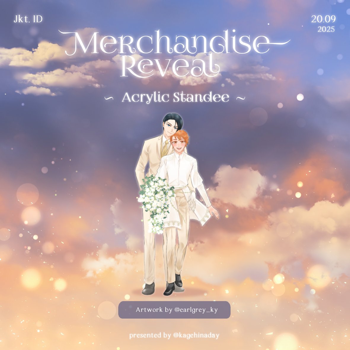 kagehinaday's tweet photo. [ADD ON MERCH REVEAL 🛍️]

Now it’s @earlgrey_ky’s turn to grace our collection! A newlywed Kagehina captured in a beautiful acrylic standee is ready to be yours! Don’t they look enchanting, wrapped in so much love and happiness?

#SetToTheSun #KagehinaDay 💙🧡 https://t.co/XPPY41iiLE