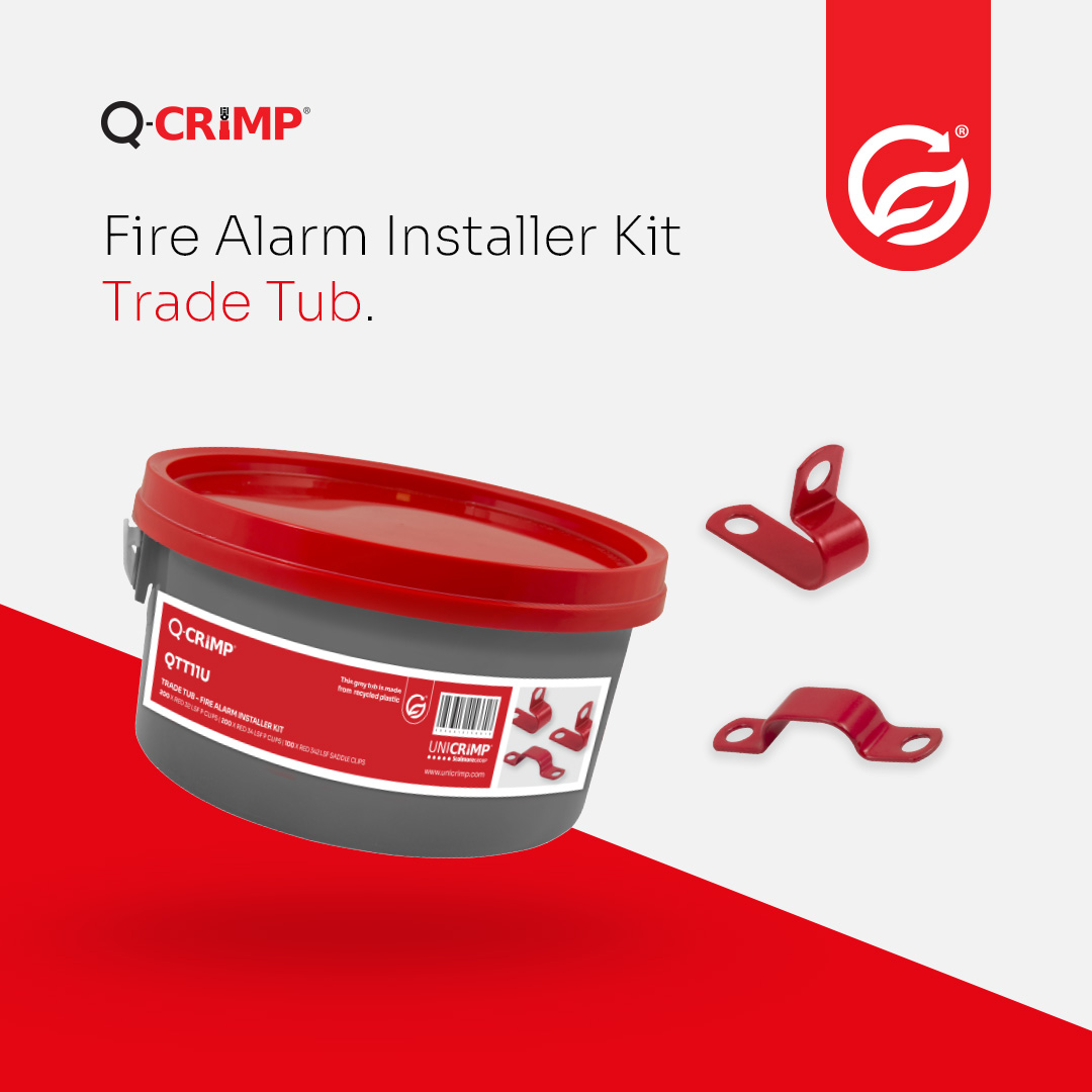 Our QTT11 Trade Tub keeps fire-resistant cables secure, organised, and fully BS7671 compliant 🔥

🔴 200 x Red LSF 28 P Clips
🔴 200 x Red LSF 32 P Clips
🔴 100 x Red LSF 302 Saddle Clips

Find out more 👀 unicrimp.com/product/QTT11

#TradeTub #FireSafety #BS7671 #Unicrimp