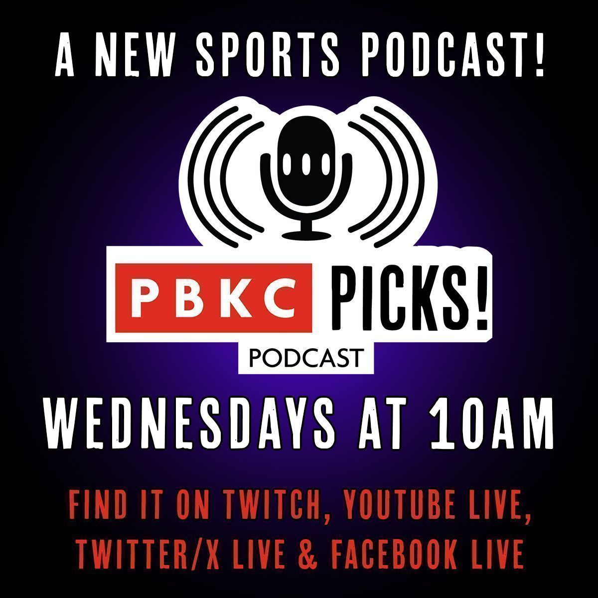Listen to our PBKC Picks Podcast every Wednesday morning at 10am! 

We will be Live on Facebook, Twitch, X, and YouTube!

Catch special segments on all social media!

#podcast #sports #picks #livestreaming #basketball #football #westpalmbeach #sportspicks #win #golf #hockey