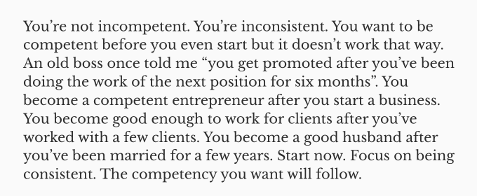 waronweakness's tweet photo. Consistency leads to competency https://t.co/GLyXkbcWOA