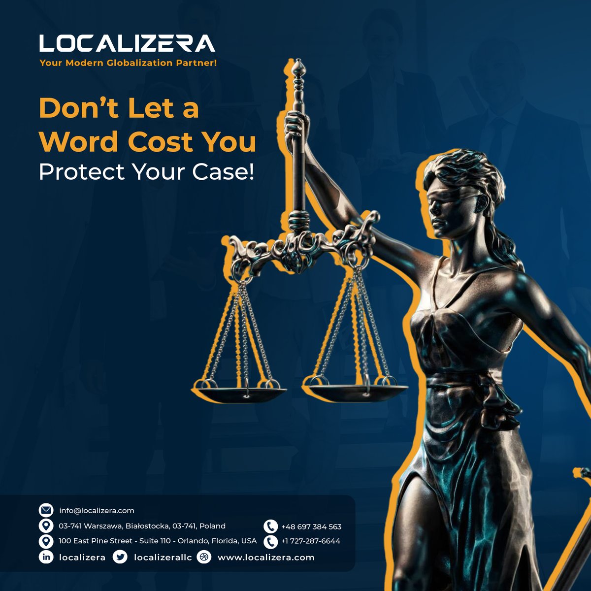 localizerallc's tweet image. In the legal world, precision is everything. One mistranslated word can change the outcome of a case. Hire #Localizera for expert #Legal translation services.
shorturl.at/zbSRc
