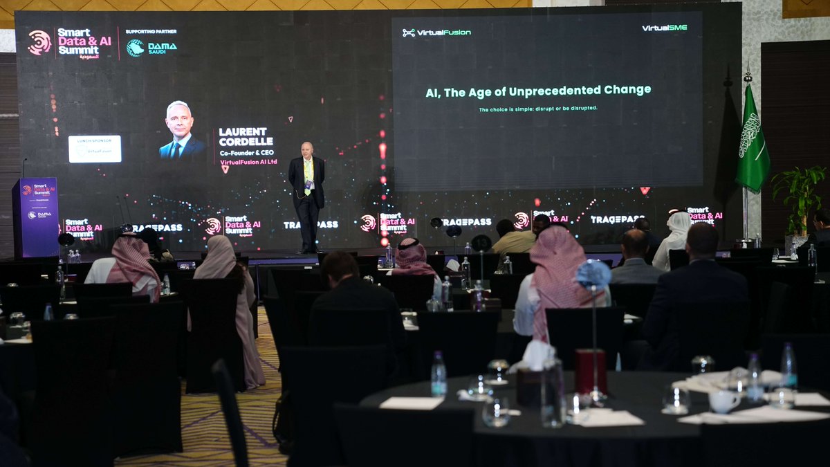 Tradepassglobal's tweet image. 👩‍💻 Enhancing Workforces with AI Virtual SMEs.

Laurent Cordelle, CEO of VirtualFusion AI, shares how 24/7 scalable experts can retain knowledge &amp;amp; deliver ever-updated skills.

📍 Smart Data &amp;amp; AI Summit – Saudi Arabia | JW Marriott Hotel Riyadh 

#SDAIS #DigitalTransformation