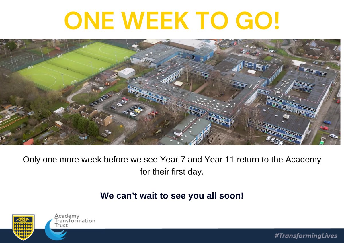 One more week before we welcome back Year 7 and Year 11!

Year 11 will be off to a flying start and Year 7 pupils join us formally for the first time. To help manage this big day, a reminder of all our Year 7 Transition information: dukeries.attrust.org.uk/admissions/ope…