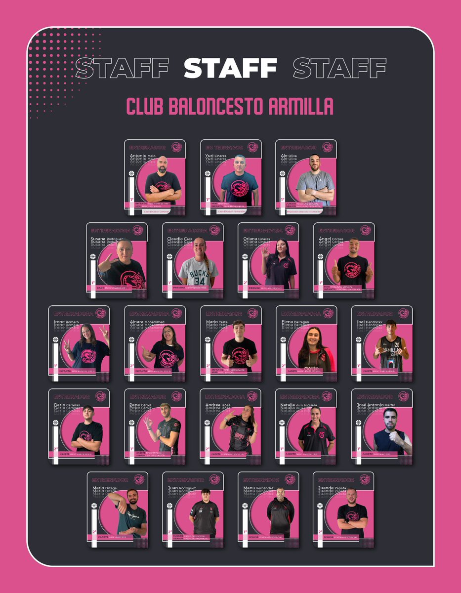 Ellos son el motor del club 💪🔥
Los entrenadores que ponen corazón, esfuerzo y pasión en cada entreno y en cada partido. 
¡Gracias por ser parte de esta familia! 🏀🩷 #FamiliaCBA