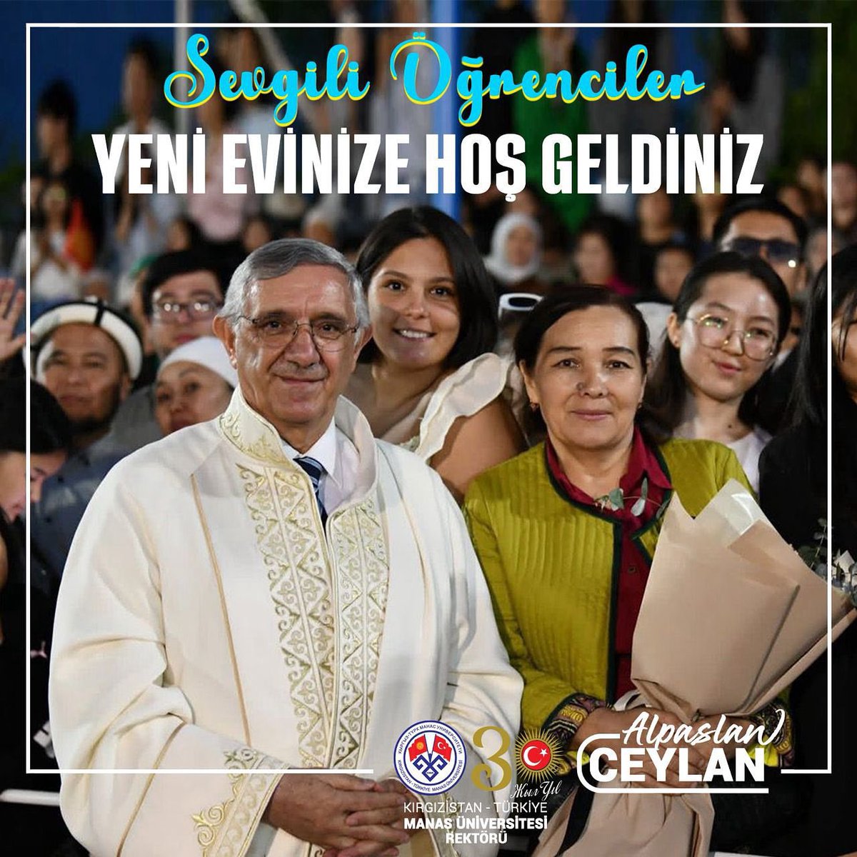 1️⃣
YKS sonucunda Kırgızistan-Türkiye Manas Üniversitesi ailesine katılmaya hak kazanan tüm öğrencilerimizi gönülden tebrik ediyorum. Manas Üniversitesi, yalnızca bir eğitim kurumu değil; aynı zamanda dostlukların, değerlerin ve kültürel birlikteliğin merkezidir.
